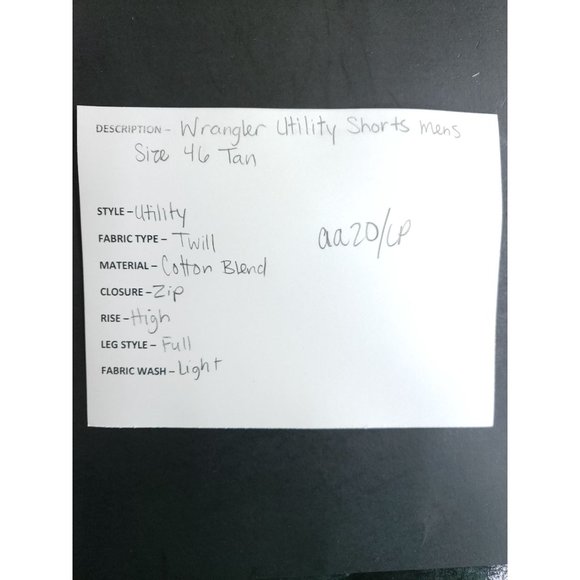 Wrangler Men's Size 46 Cargo Utility Shorts Tan - Picture 5 of 6